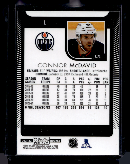 2021-22 Upper Deck OPC Platinum - Connor McDavid #1