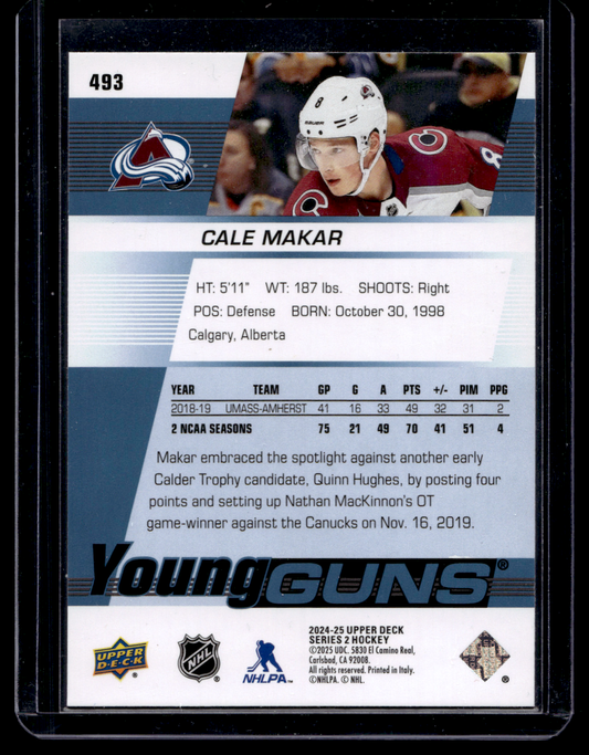 2024-25 Upper Deck Series 2 - Young Guns Renewed - Cale Makar #493