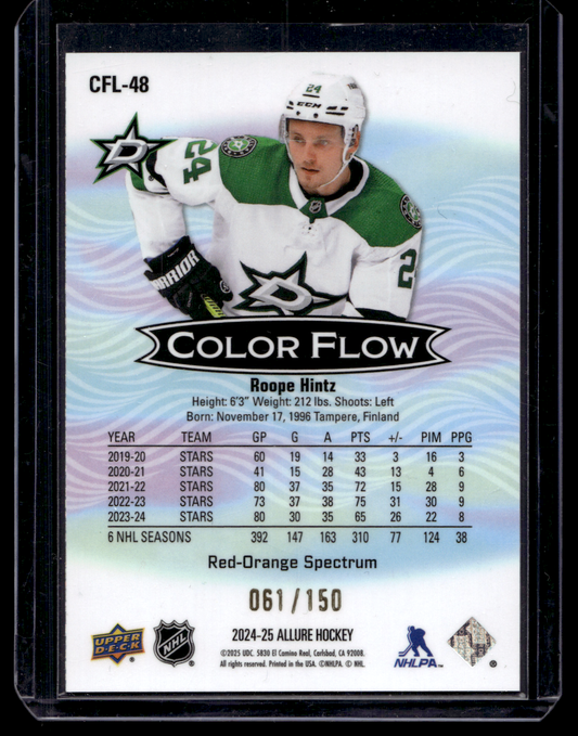 2024-25 Upper Deck Allure - Color Flow - Red Orange Spectrum - Roope Hintz #CFL-48 /150
