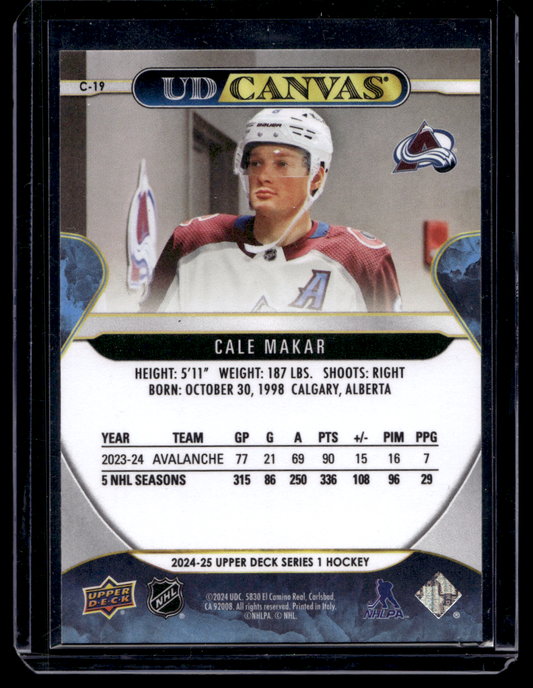 2024-25 Upper Deck Series 1 - UD Canvas - Cale Makar #C-19