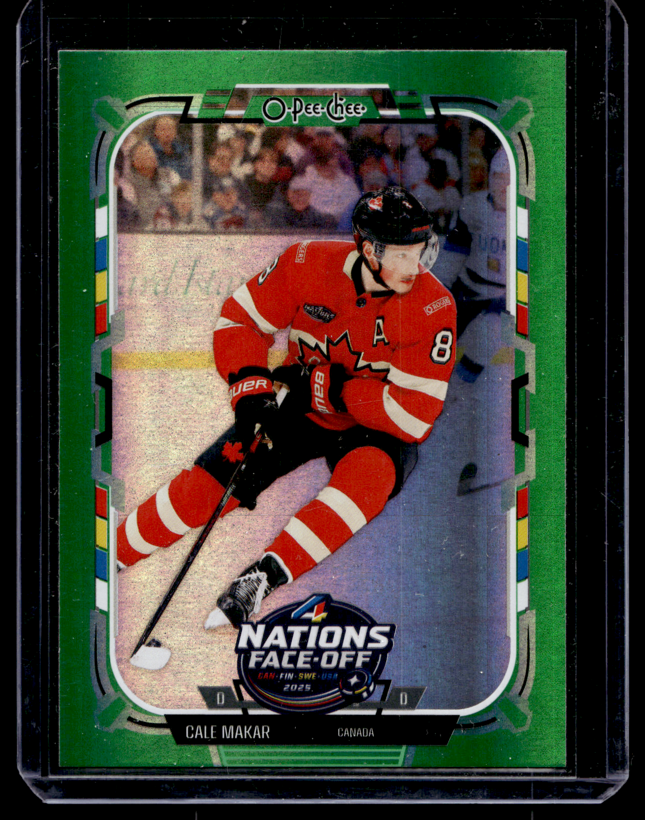 2025-26 O-Pee-Chee - Green Rainbow Foil - Cale Makar #528 /33