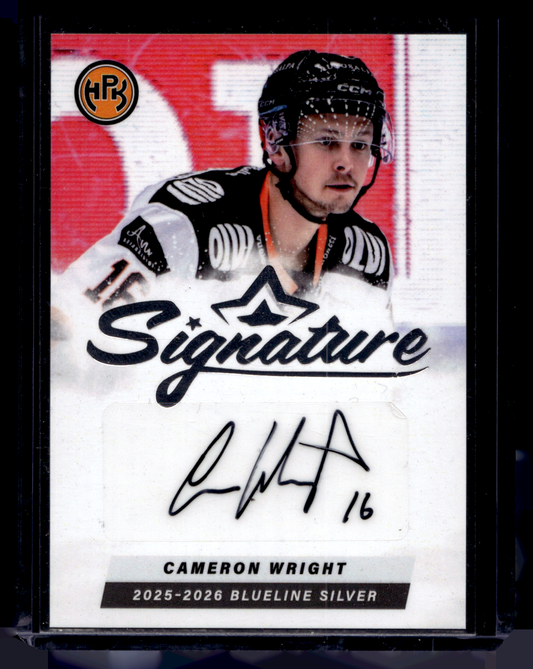 2025-26 Blueline Signature Silver - Cameron Wright #AU-CW /80