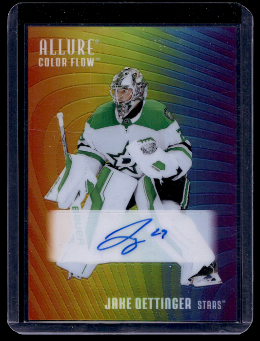 2025-26 Upper Deck Allure - Color Flow Full Rainbow Autographs - Jake Oettinger #RA-JO
