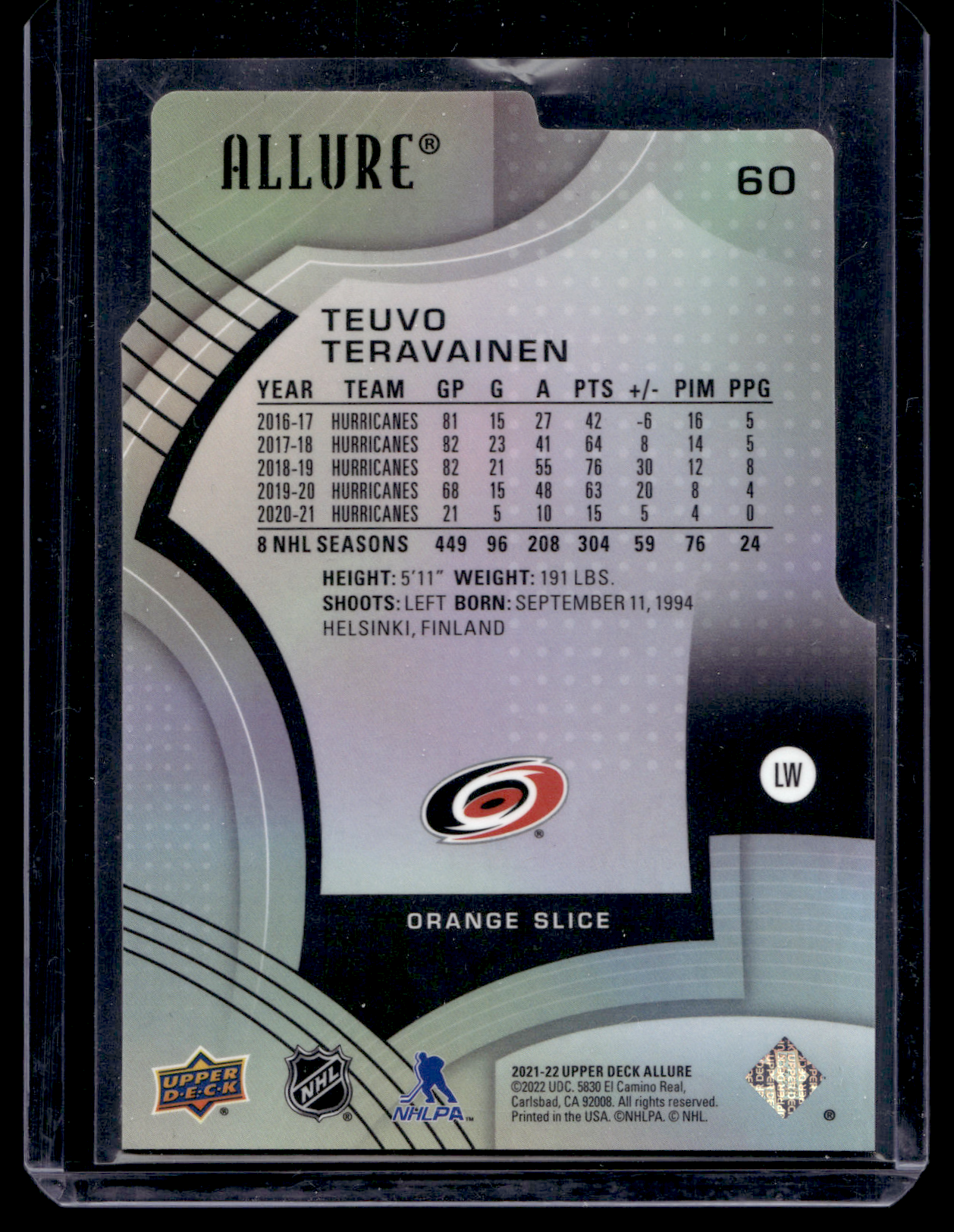 2021-22 Upper Deck Allure - Orange Slice - Teuvo Teravainen #60
