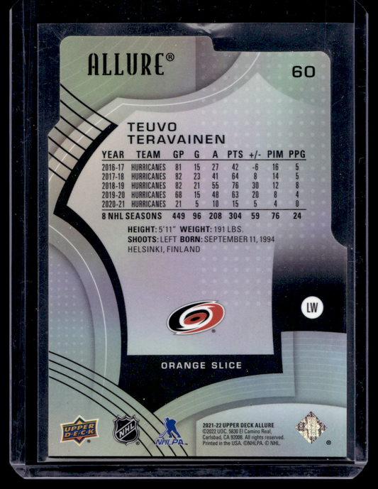 2021-22 Upper Deck Allure - Orange Slice - Teuvo Teravainen #60