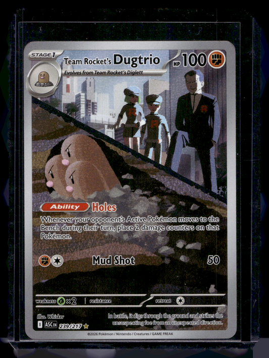 2026 Pokemon - Mega Evolutions - Ascended Heroes - Illustration Rare - Team Rocket's Dugtrio #239