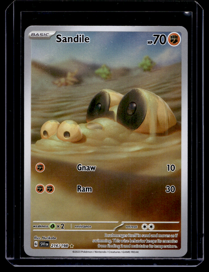 2023 Pokemon Scarlet & Violet - Scarlet & Violet - Illustration Rare - Sandile #216