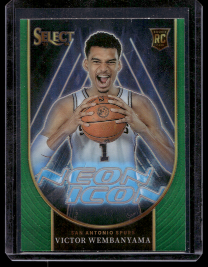 2023-24 Panini Select - Neon Icons - Green Prizm - Victor Wembanyama #13 RY