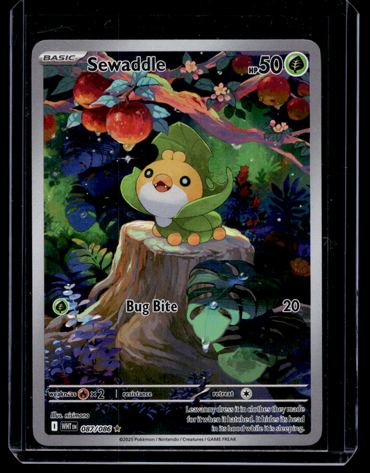 2025 Pokemon Scarlet & Violet - White Flare - Illustration Rare - Sewaddle #087