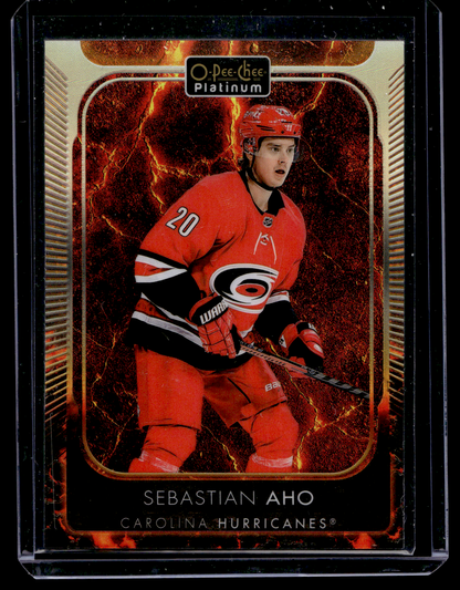 2021-22 Upper Deck OPC Platinum - Hot Magma - Sebastian Aho #12 /499