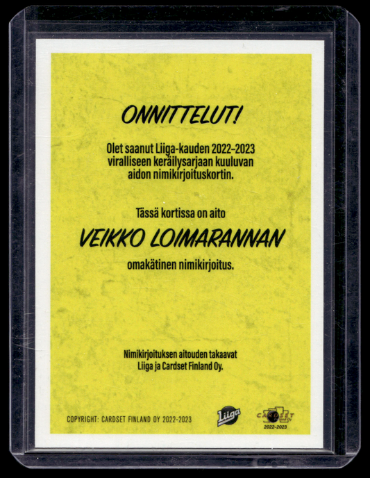 2022-23 Cardset Signature -  Veikko Loimaranta /100