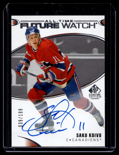 2020-21 Upper Deck SP Signature Edition Legends - All-Time Future Watch Autos - Saku Koivu #386 /199