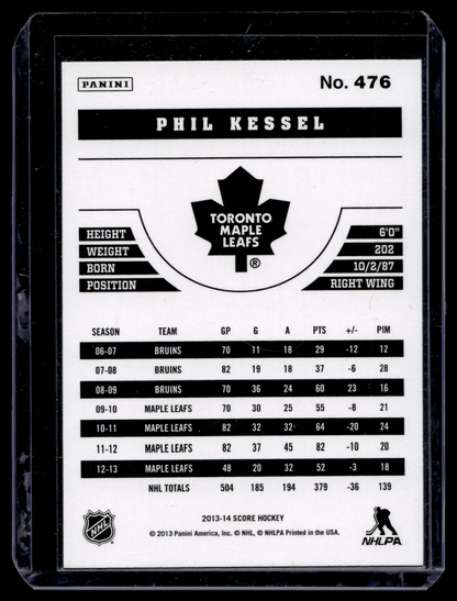 2013-14 Score - Black - Phil Kessel #476