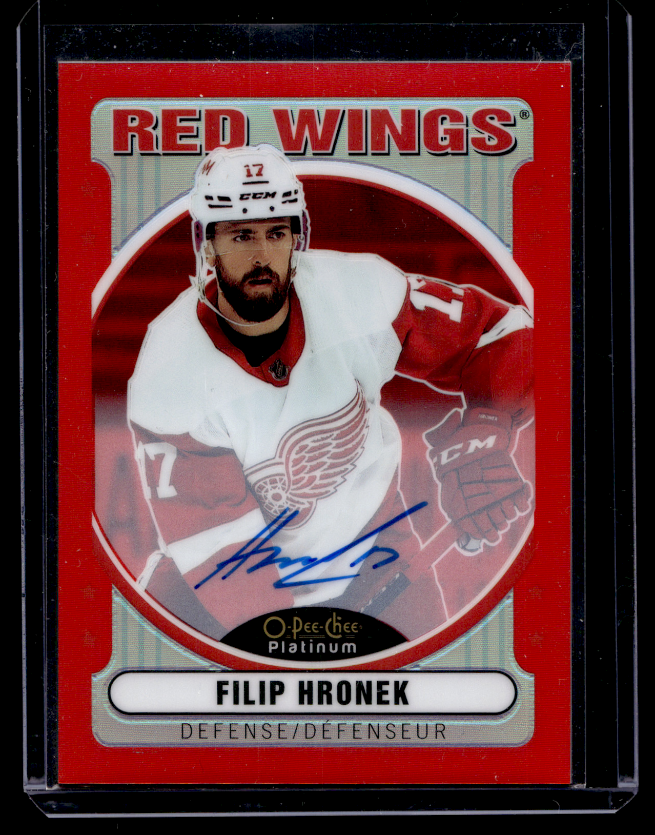 2021-22 Upper Deck OPC Platinum - Retro - Rainbow Red Autographs - Filip Hronek #R-45