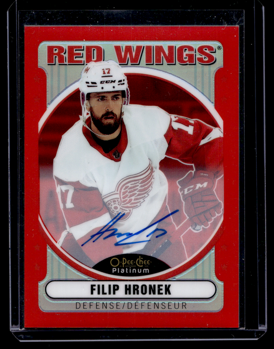 2021-22 Upper Deck OPC Platinum - Retro - Rainbow Red Autographs - Filip Hronek #R-45