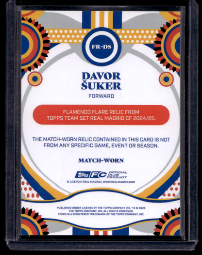 2024-25 Topps Real Madrid Team Set - Flamenco Flare Relics - Pink - Davor Suker #FR-DS /99