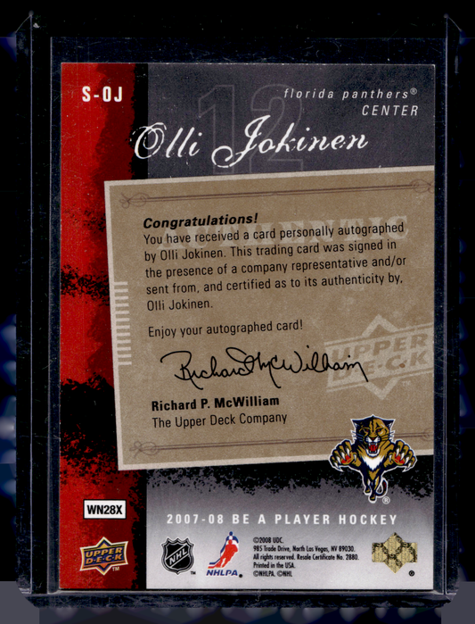 2007-08 Upper Deck Be a Player - Signatures - Player's Club - Olli Jokinen #S-OJ /15