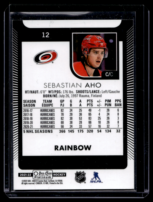 2021-22 Upper Deck OPC Platinum - Rainbow - Sebastian Aho #12