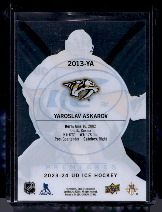 2023-24 Upper Deck Ice - Ice Premieres 2013-14 Retro - Yaroslav Askarov #2013-YA /149 RY