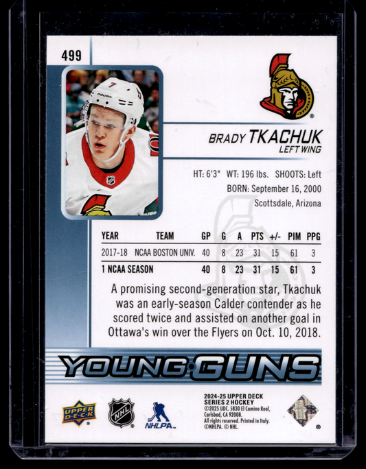 2024-25 Upper Deck Series 2 - Young Guns Renewed - Brady Tkachuk #499