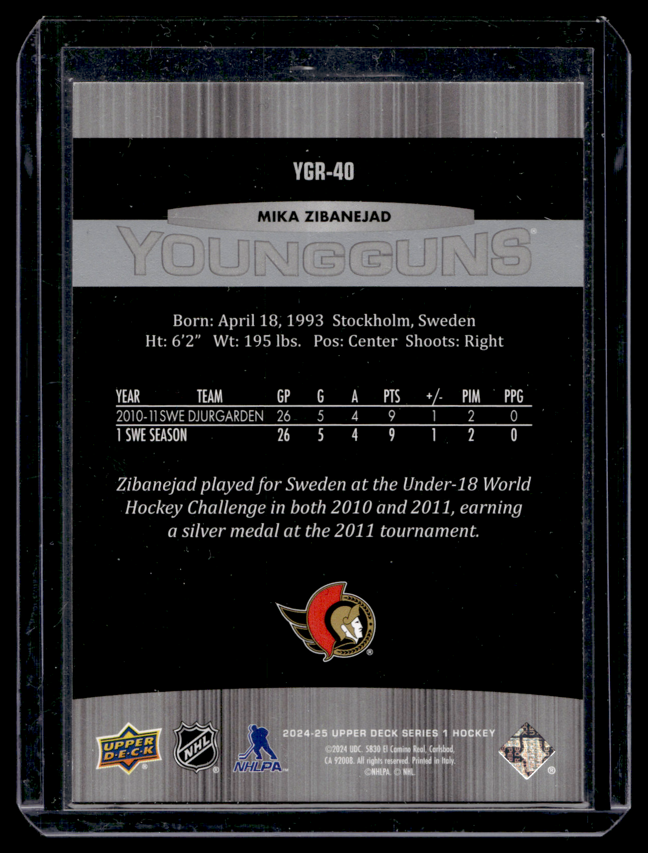 2024-25 Upper Deck Series 1 - Young Guns Renewed - Mika Zibanejad #YGR-40
