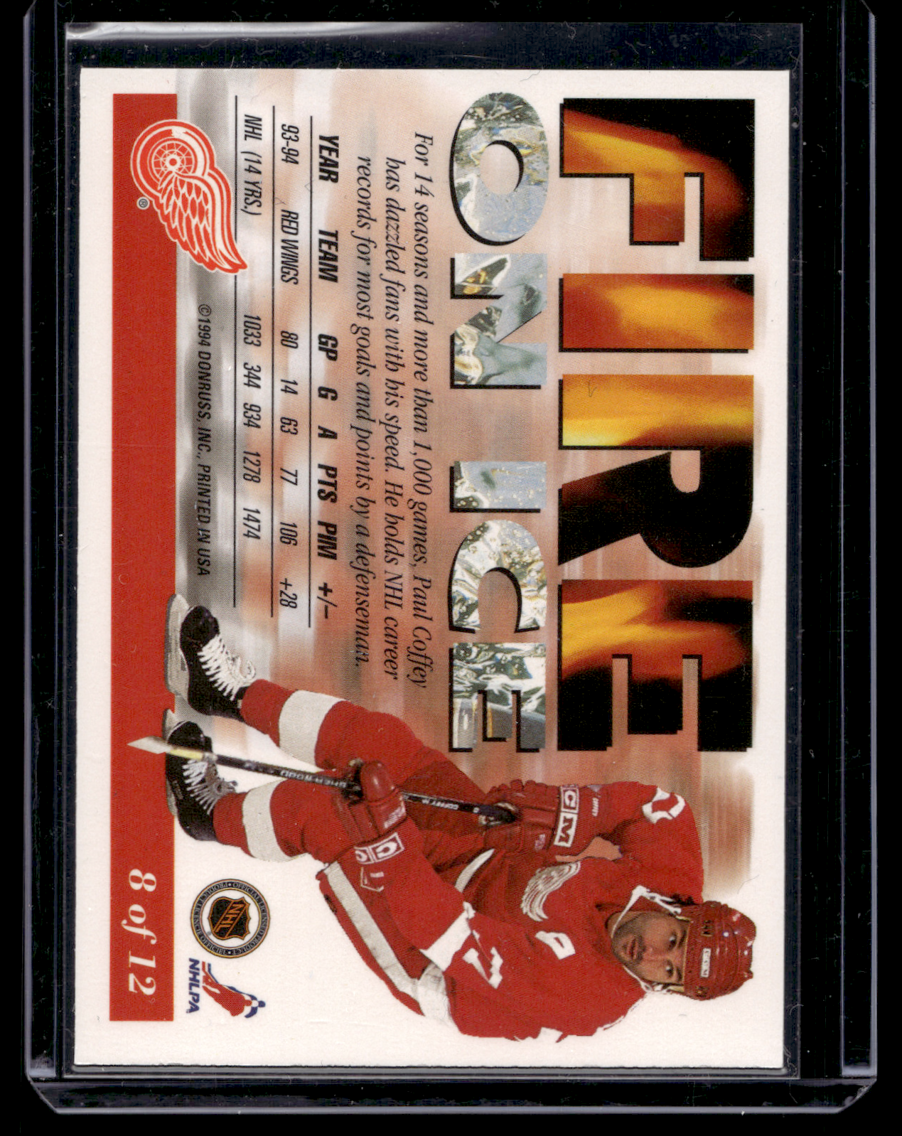 1994-95 Leaf - Fire on Ice - Paul Coffey #8