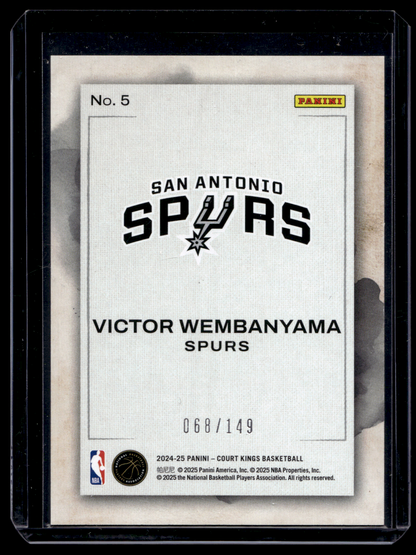 2024-25 Panini Court Kings - Water Color - Ruby - Victor Wembanyama #5 /149