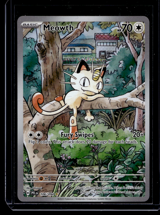 2025 Pokemon Phantasmal Flames - Illustration Rare - Meowth #106