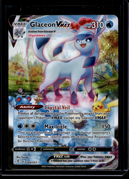2021 Pokemon - Sword & Shield - Evolving Skies - Secret - Glaceon VMAX #209