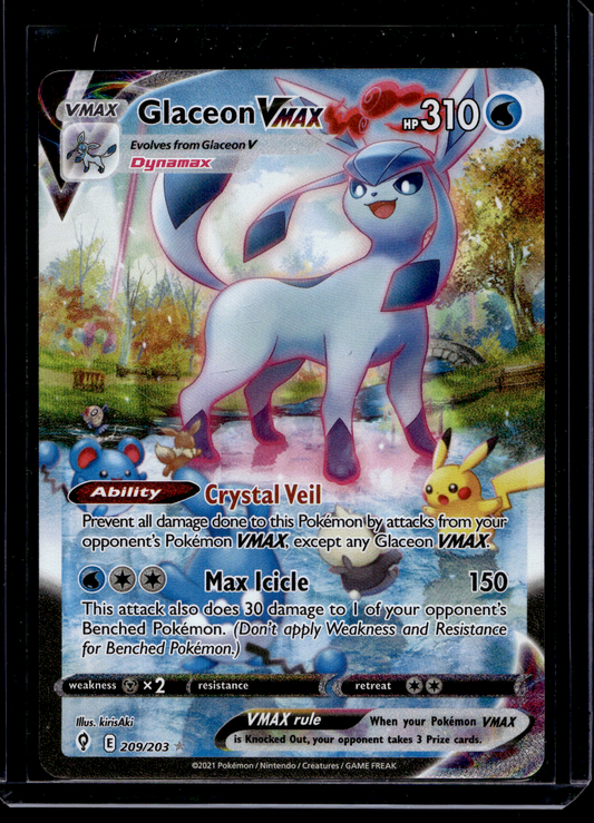2021 Pokemon - Sword & Shield - Evolving Skies - Secret - Glaceon VMAX #209