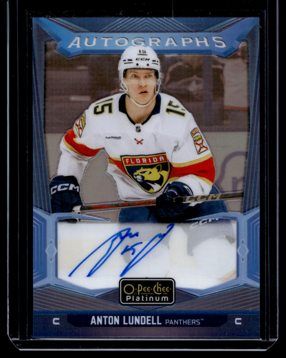 2024-25 Upper Deck OPC Platinum - Blue Rainbow Autographs - Anton Lundell #BA-AL