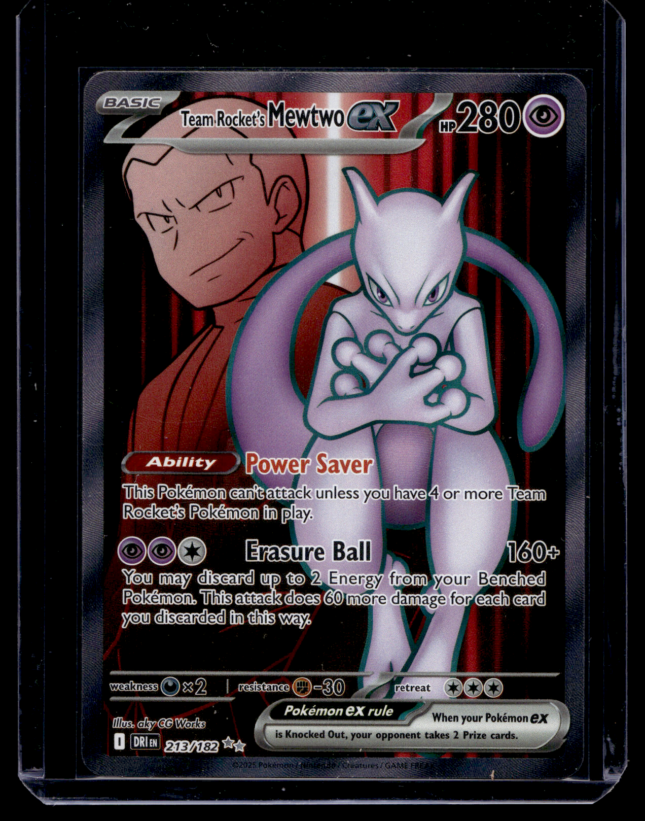 2025 Pokemon Scarlet & Violet - Destined Rivals - Ultra Rare - Team Rocket's Mewtwo EX #213