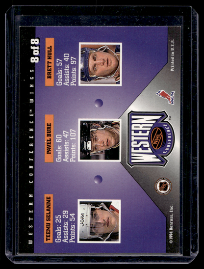 1994-95 Donruss - Dominators - Teemu Selanne / Pavel Bure / Brett Hull #8