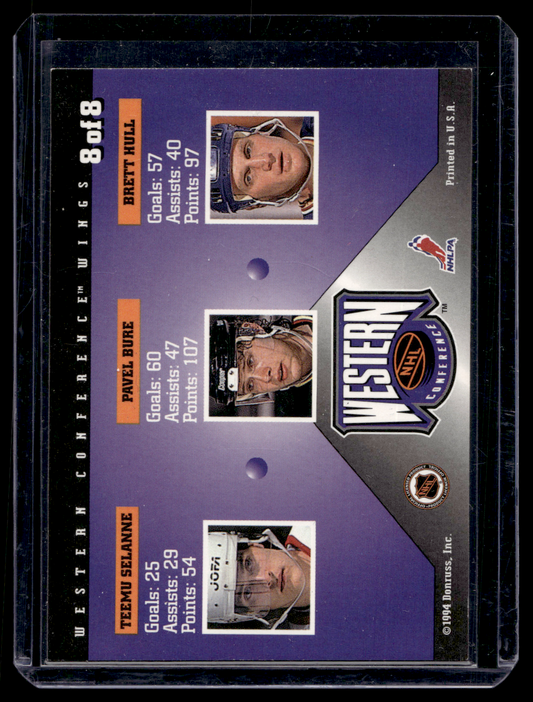 1994-95 Donruss - Dominators - Teemu Selanne / Pavel Bure / Brett Hull #8