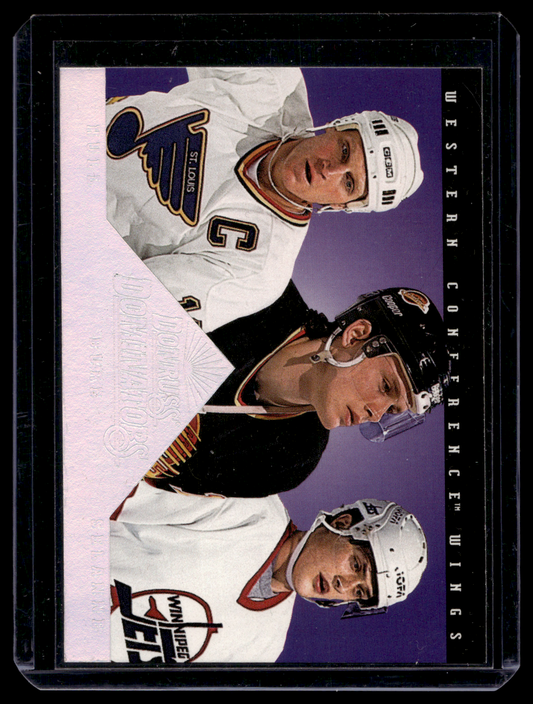 1994-95 Donruss - Dominators - Teemu Selanne / Pavel Bure / Brett Hull #8