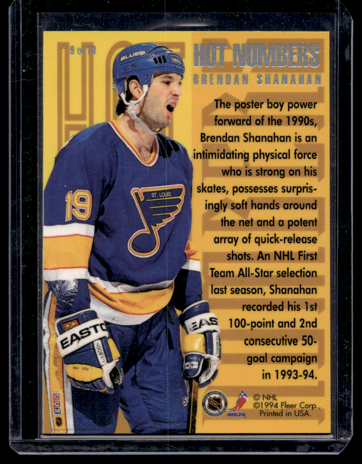1994-95 Flair - Hot Numbers - Brendan Shanahan #9