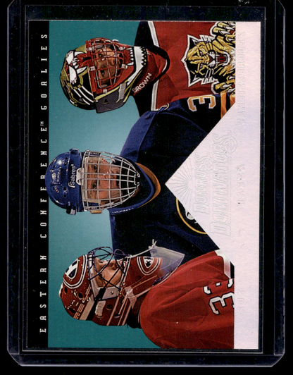 1994-95 Donruss - Dominators - Patrick Roy / Dominik Hasek / John Vanbiesbrouck #3