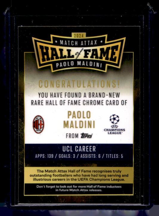2024-25 Topps Match Attax UEFA Club Competitions - Hall of Fame - Paolo Maldini #HOF 5
