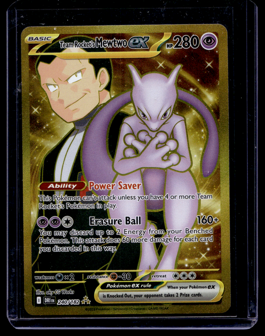 2025 Pokemon Scarlet & Violet - Destined Rivals - Hyper Rare - Team Rocket's Mewtwo EX #240