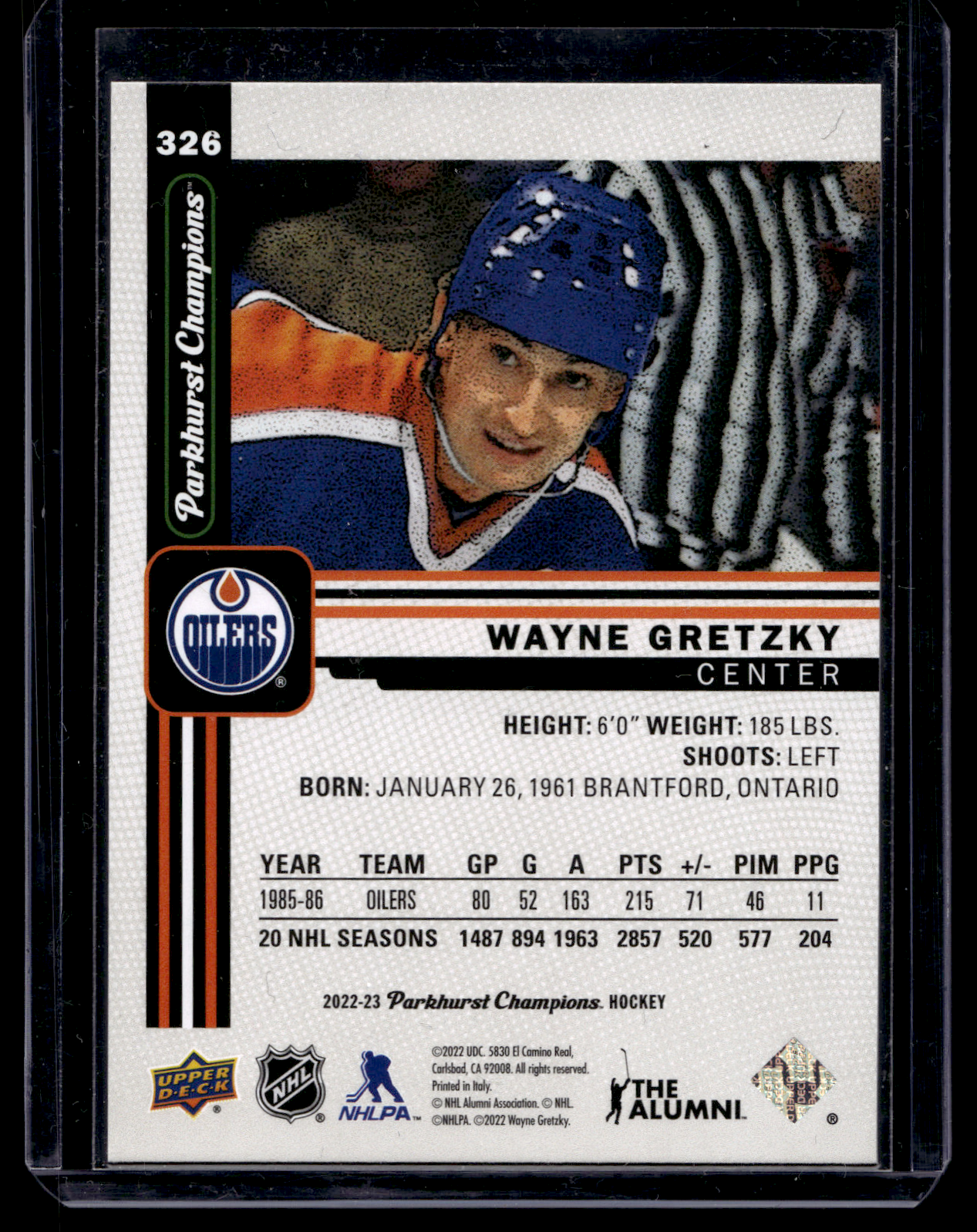 2022-23 Upper Deck Parkhurst Champions - SP Legends - Wayne Gretzky #326