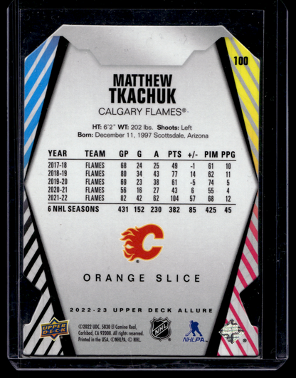 2022-23 Upper Deck Allure - Orange Slice Die-Cut - Matthew Tkachuk #100