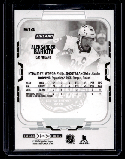 2025-26 O-Pee-Chee - 4 Nations Face-Off - Aleksander Barkov #514