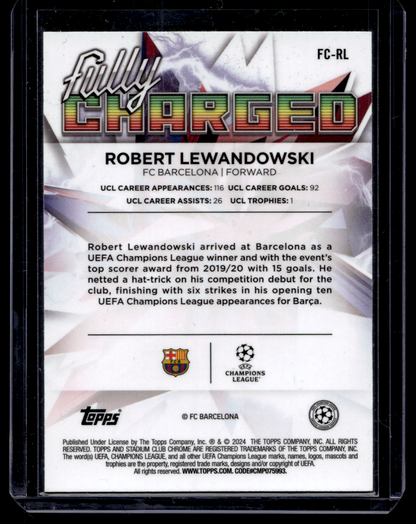 2023-24 Topps Stadium Club Chrome UCL - Fully Charged - Robert Lewandowski #FC-RL