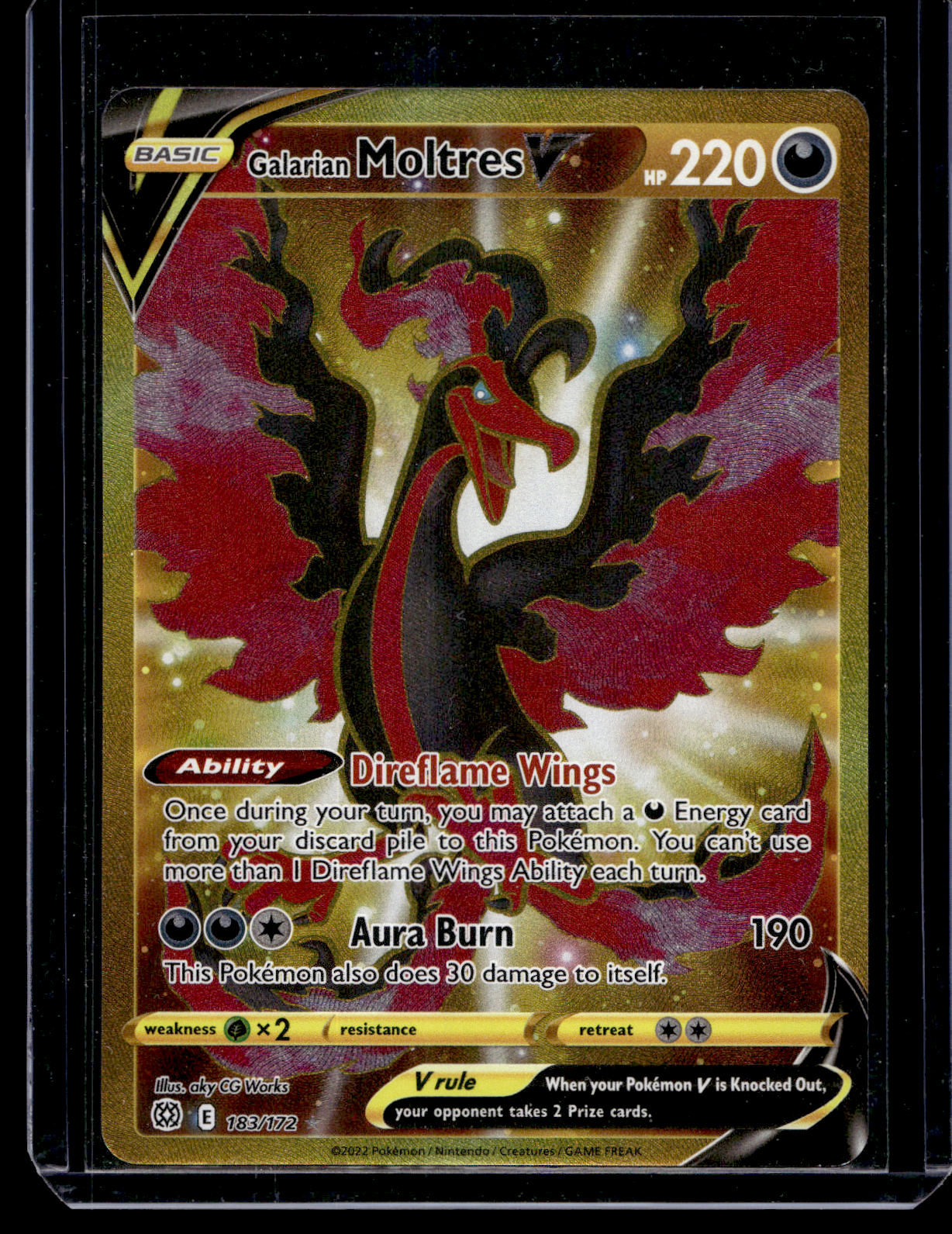 2022 Pokemon - Sword & Shield - Brilliant Stars - Secret Rare - Galarian Moltres V #183