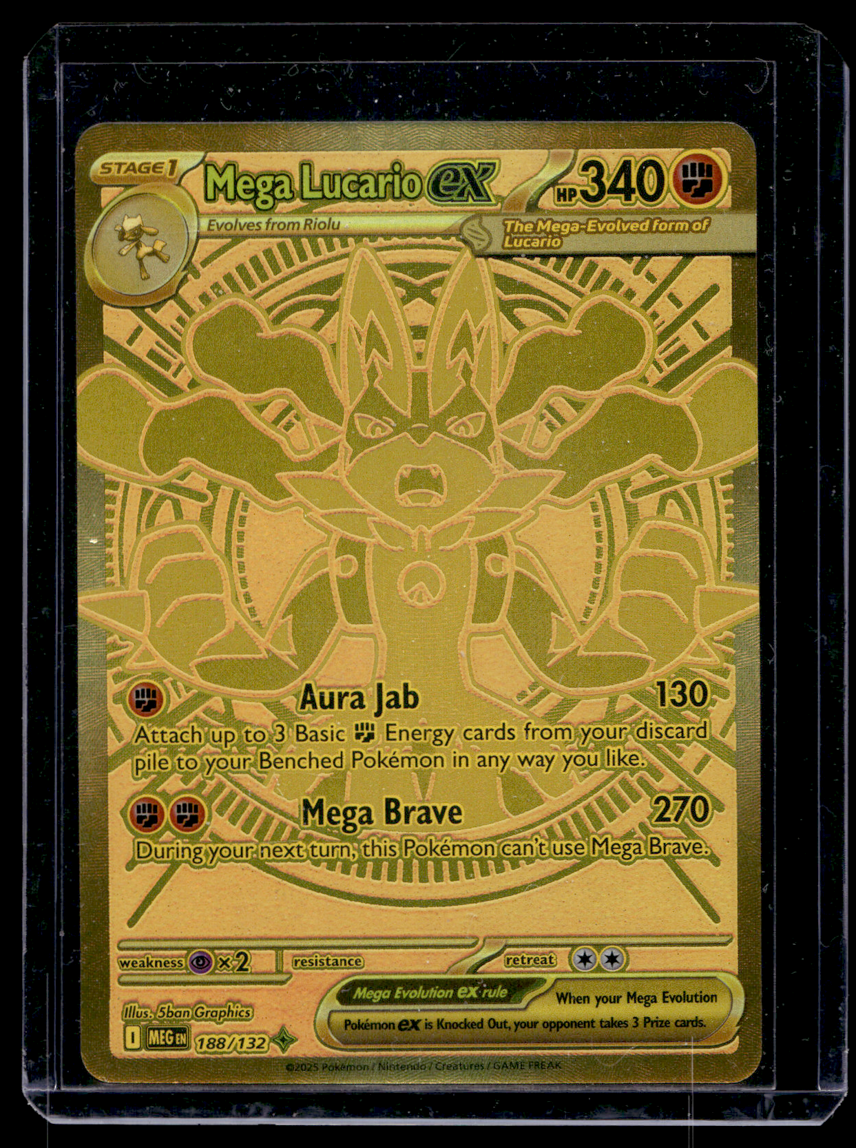 2025 Pokemon Mega Evolution - Mega Hyper Rare - Mega Lucario ex  #188