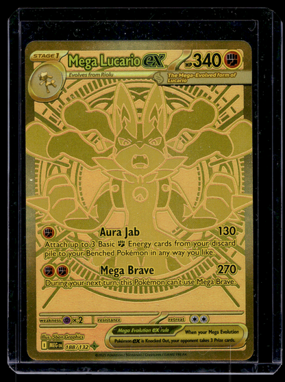 2025 Pokemon Mega Evolution - Mega Hyper Rare - Mega Lucario ex  #188