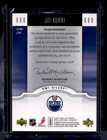 2007-08 Upper Deck Ultimate Collection - Ultimate Signatures - Jari Kurri #US-JK
