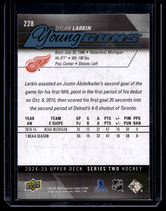 2024-25 Upper Deck Series 2 - Young Guns Renewed - Dylan Larkin #228