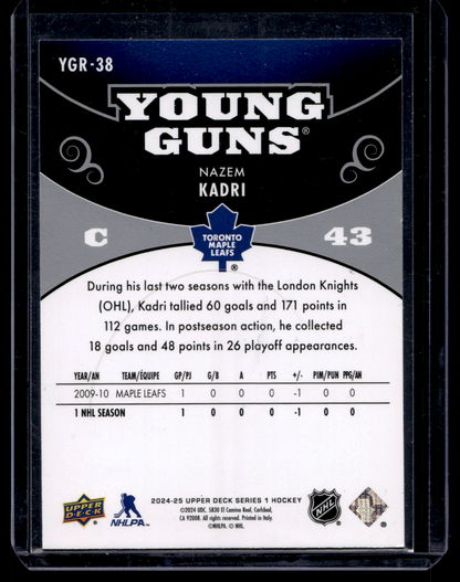 2024-25 Upper Deck Series 1 - Young Guns Renewed - Nazem Kadri #YGR-38