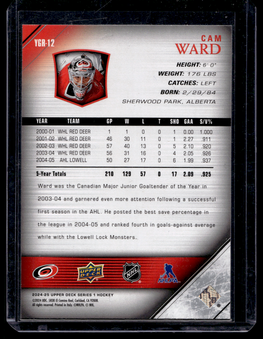 2024-25 Upper Deck Series 1 - Young Guns Renewed - Cam Ward #YGR-12